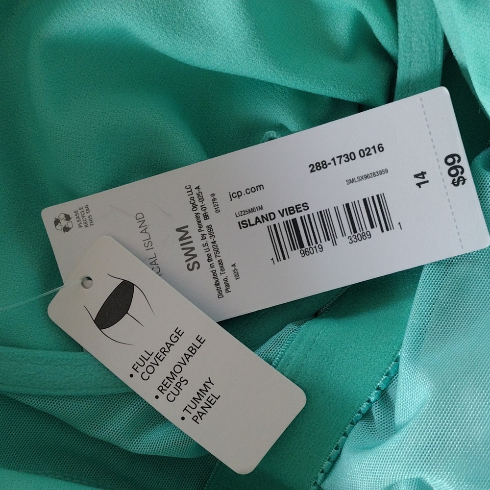 Liz Claiborne Tropical Island Swim, Size 14 - Picture 10 of 10
